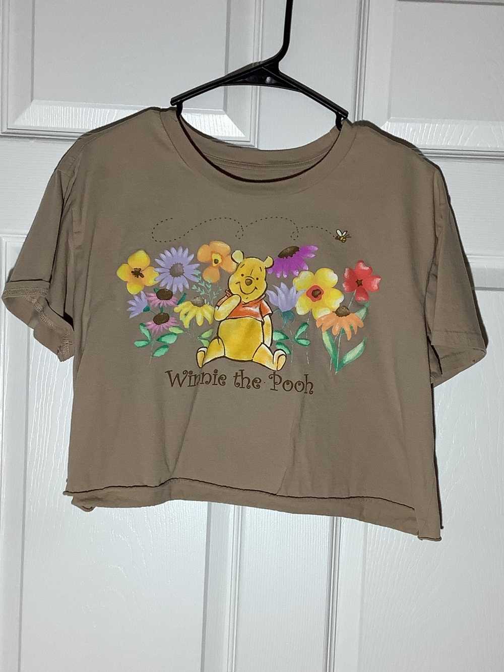 Winnie the Pooh Floral Crop Tee - Tan